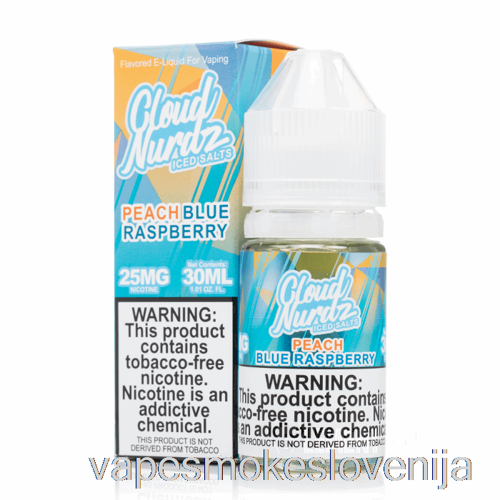Vape Slovenija Iced Peach Blue Razz - Oblak Nurdz Soli - 30ml 50mg
